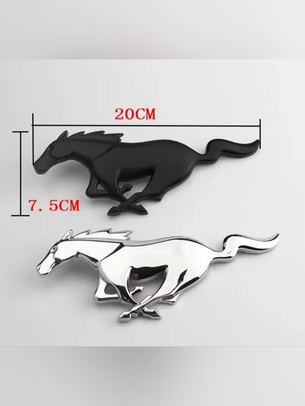 New Mustang Horse Badge Adhesive Back Or For Grille See 5 Colors 7.87"
